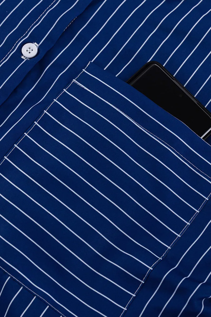 HUS1094 Relaxed Pinstripe Pajama Set