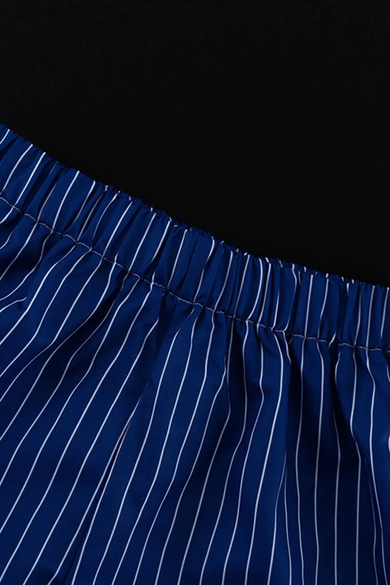 HUS1094 Relaxed Pinstripe Pajama Set