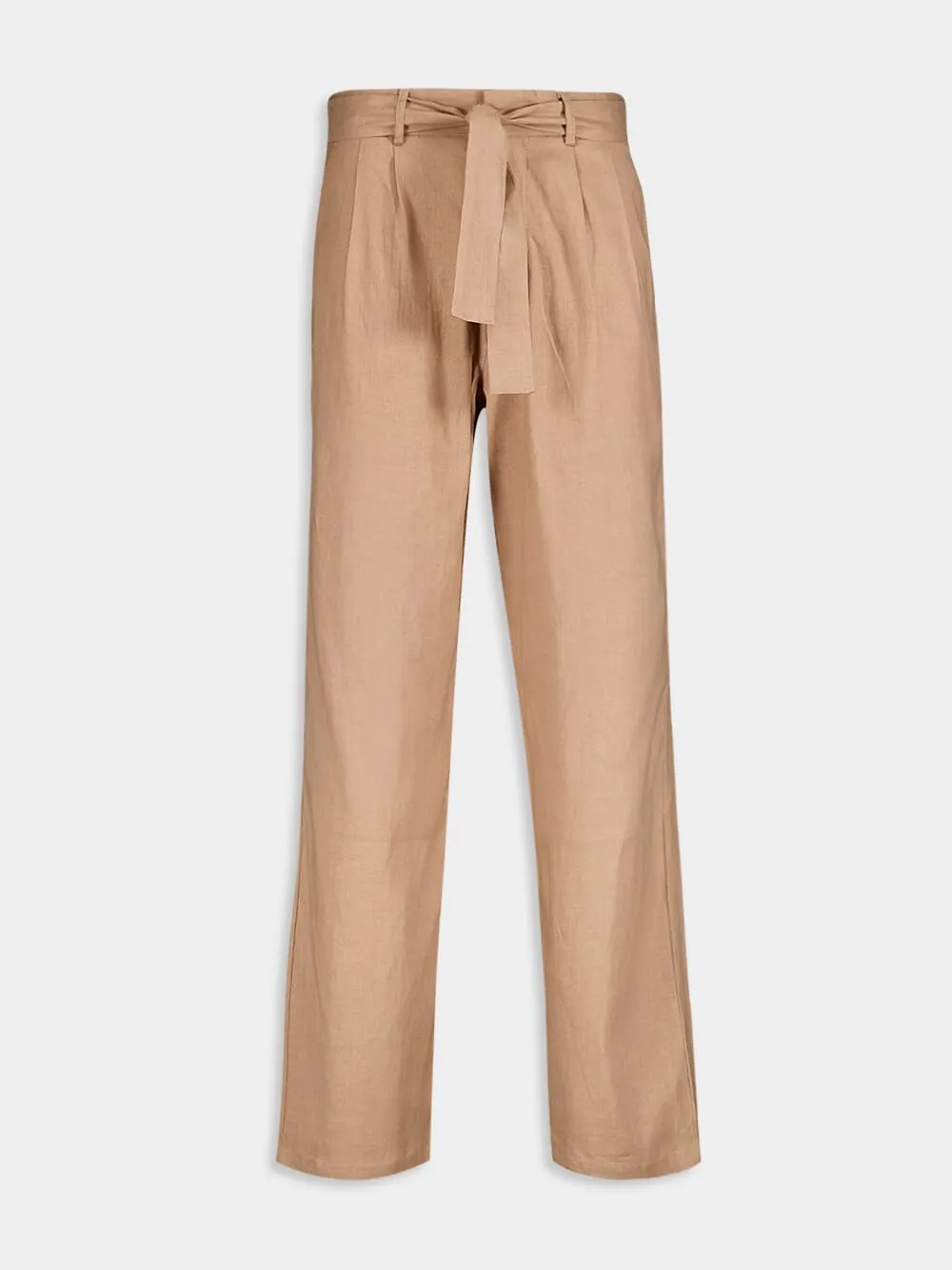 Italian Cotton-Linen Tailored Trousers