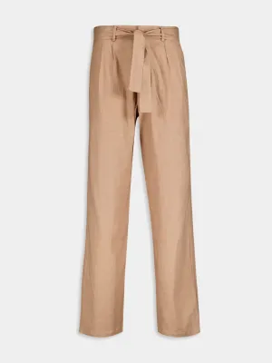 Italian Cotton-Linen Tailored Trousers