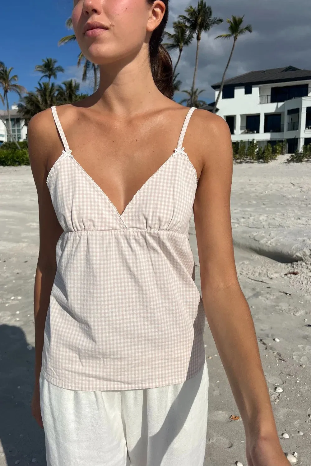 JazzHer Pink Plaid Back Lace-up Slim Tank Tops Women Y2K Causal V-neck Sexy Sleeveless Vests Sweet Preppy Style Streetwear Cropped Camis