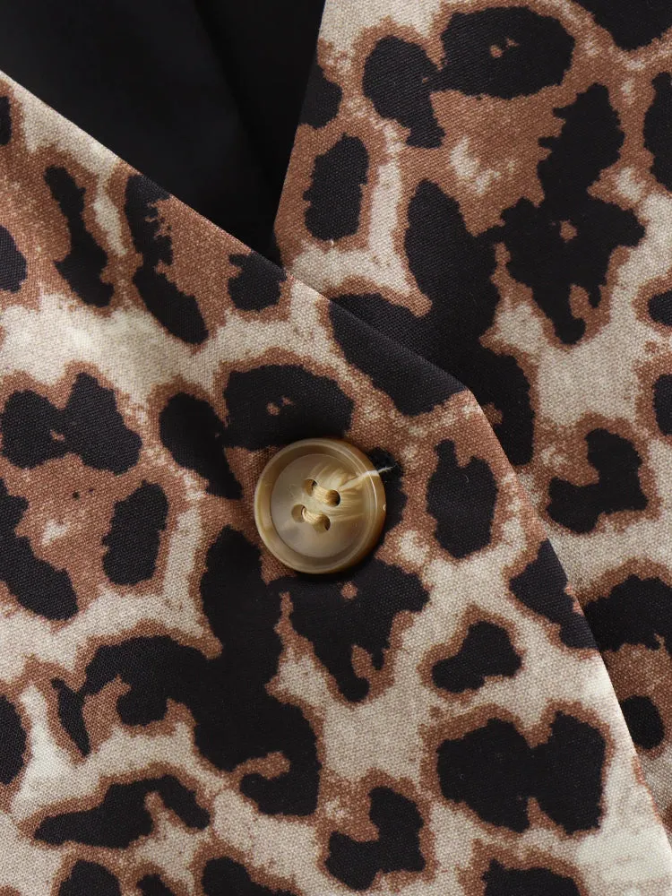 JazzHer Women's Vest Fashion Leopard Summer V-Neck Single-breasted Vest Top Ladies Casual Cropped Sleeveless Coat New In Vests Female