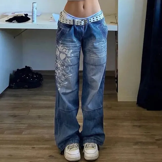 Jeans Pocket Streetwear Retro Trousers