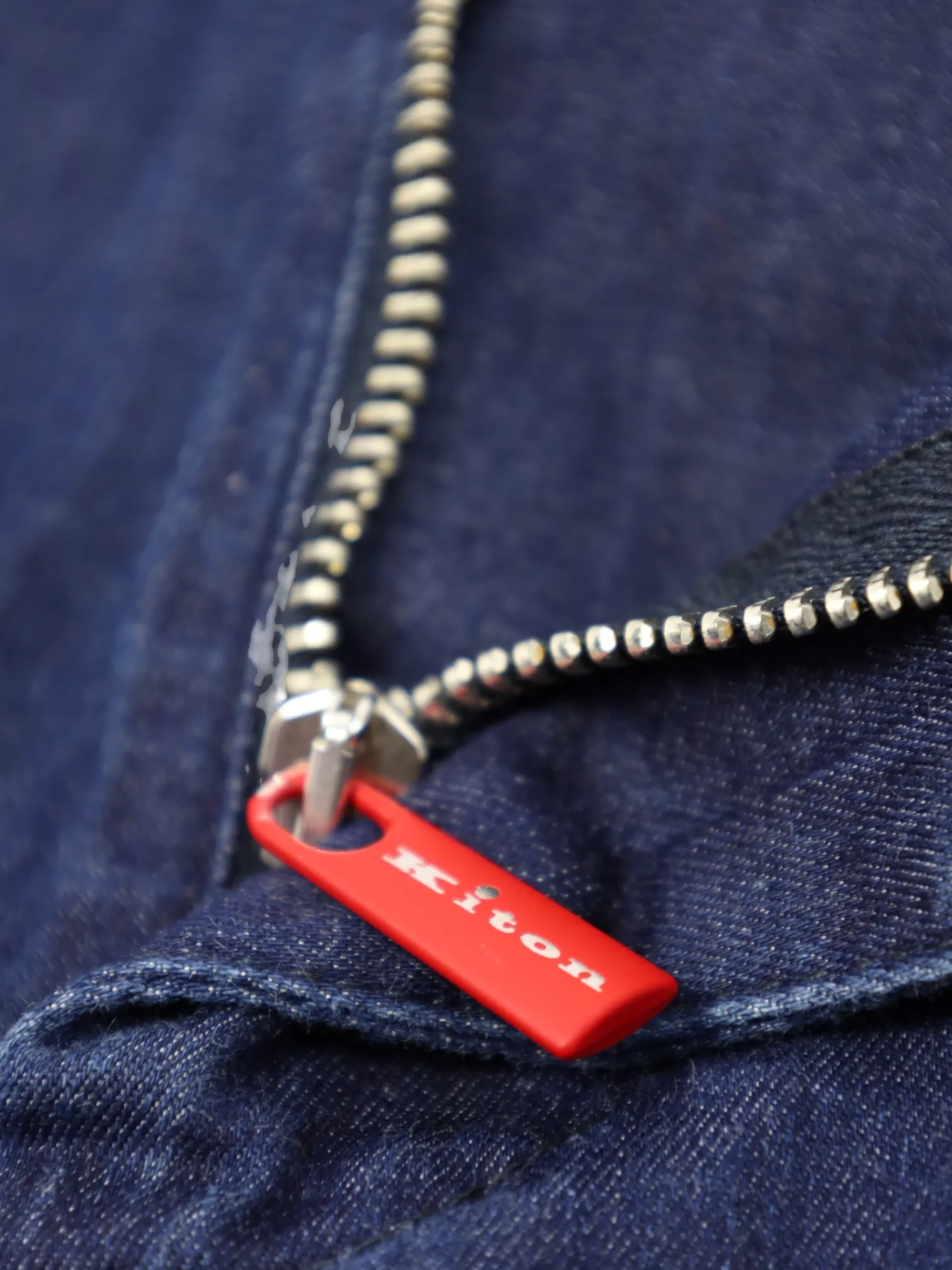 Kiton Blue Denim Drawstring Trousers