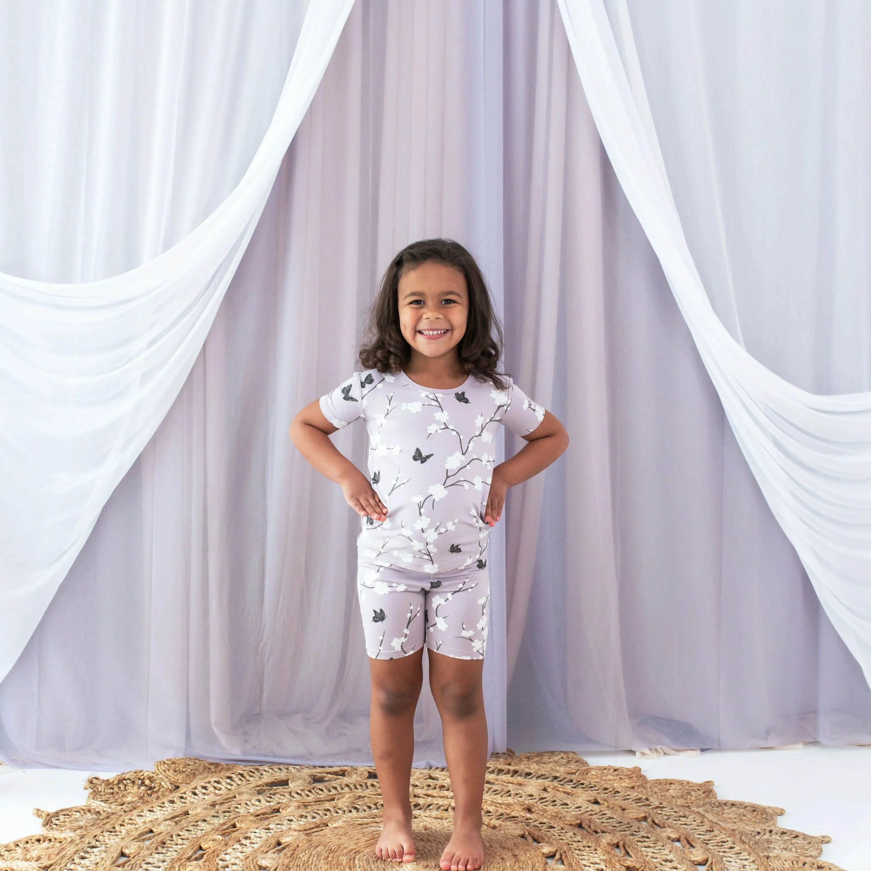 Kyte Baby Short Sleeve Toddler Pajama Set - Cherry Blossom