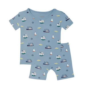 Kyte Baby Short Sleeve Toddler Pajama Set - Vintage Boats