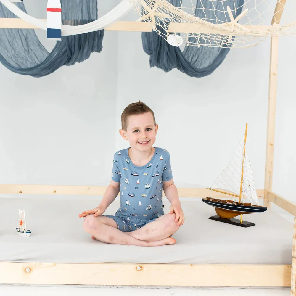 Kyte Baby Short Sleeve Toddler Pajama Set - Vintage Boats