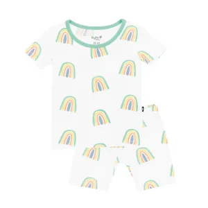 Kyte Baby Short Sleeve Toddler Pajama Set - Wasabi Rainbow
