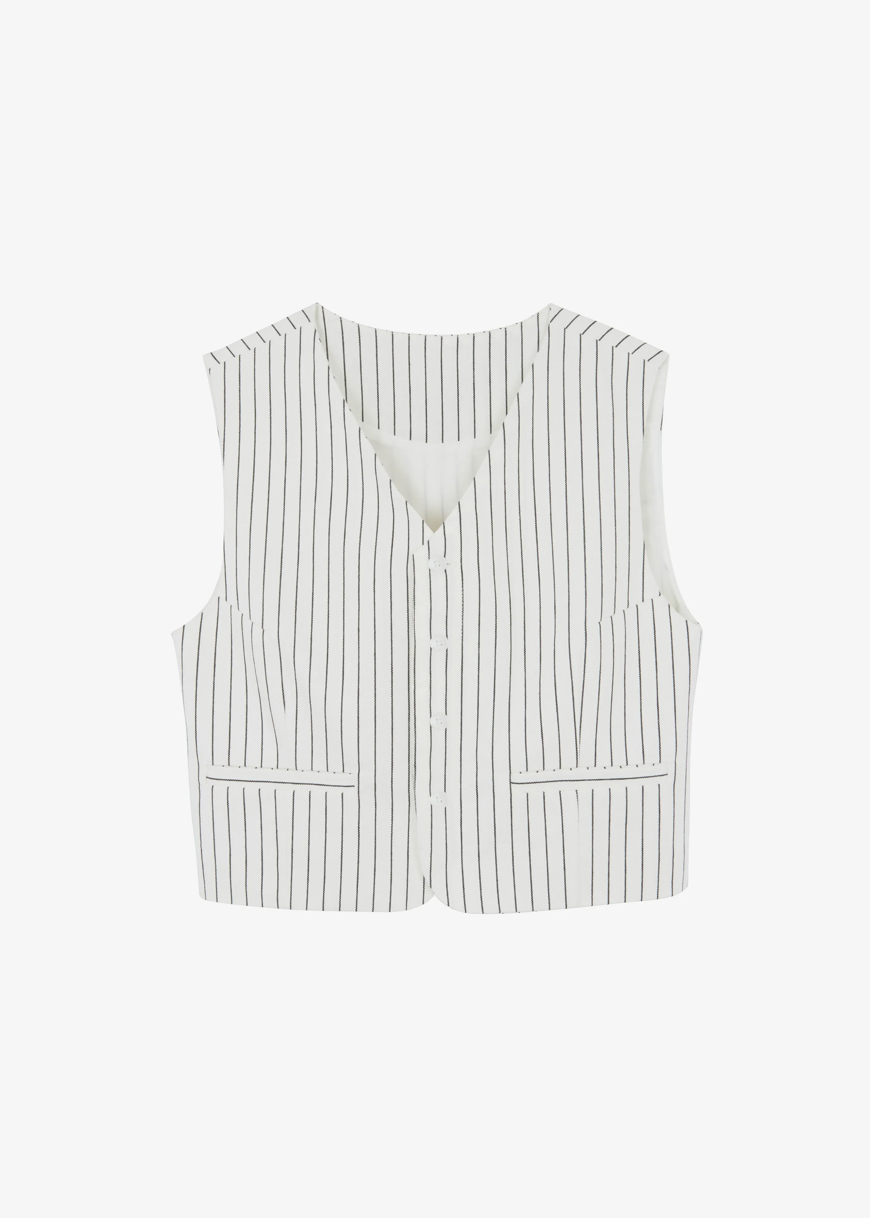 Landry Vest - White/Black Stripe
