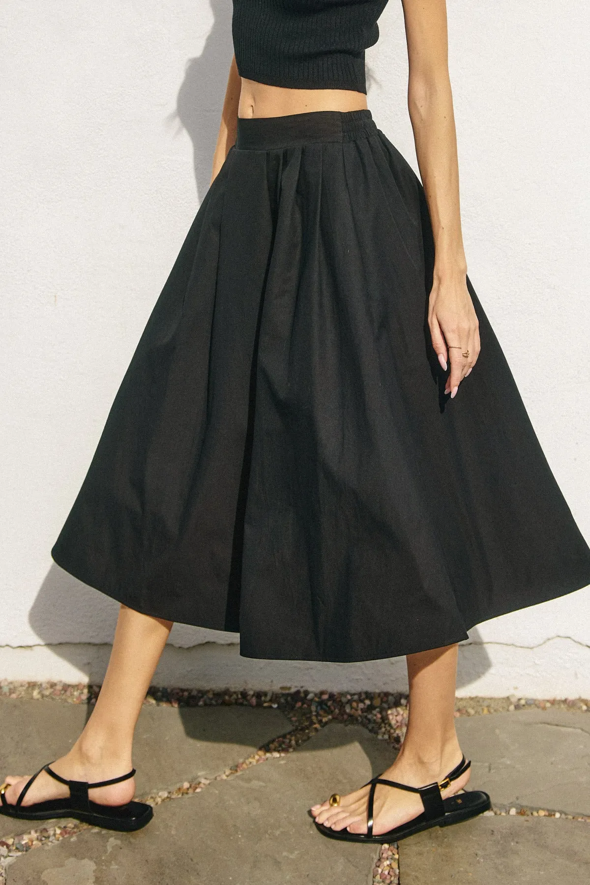 Lea Circular Midi A-Line Skirt