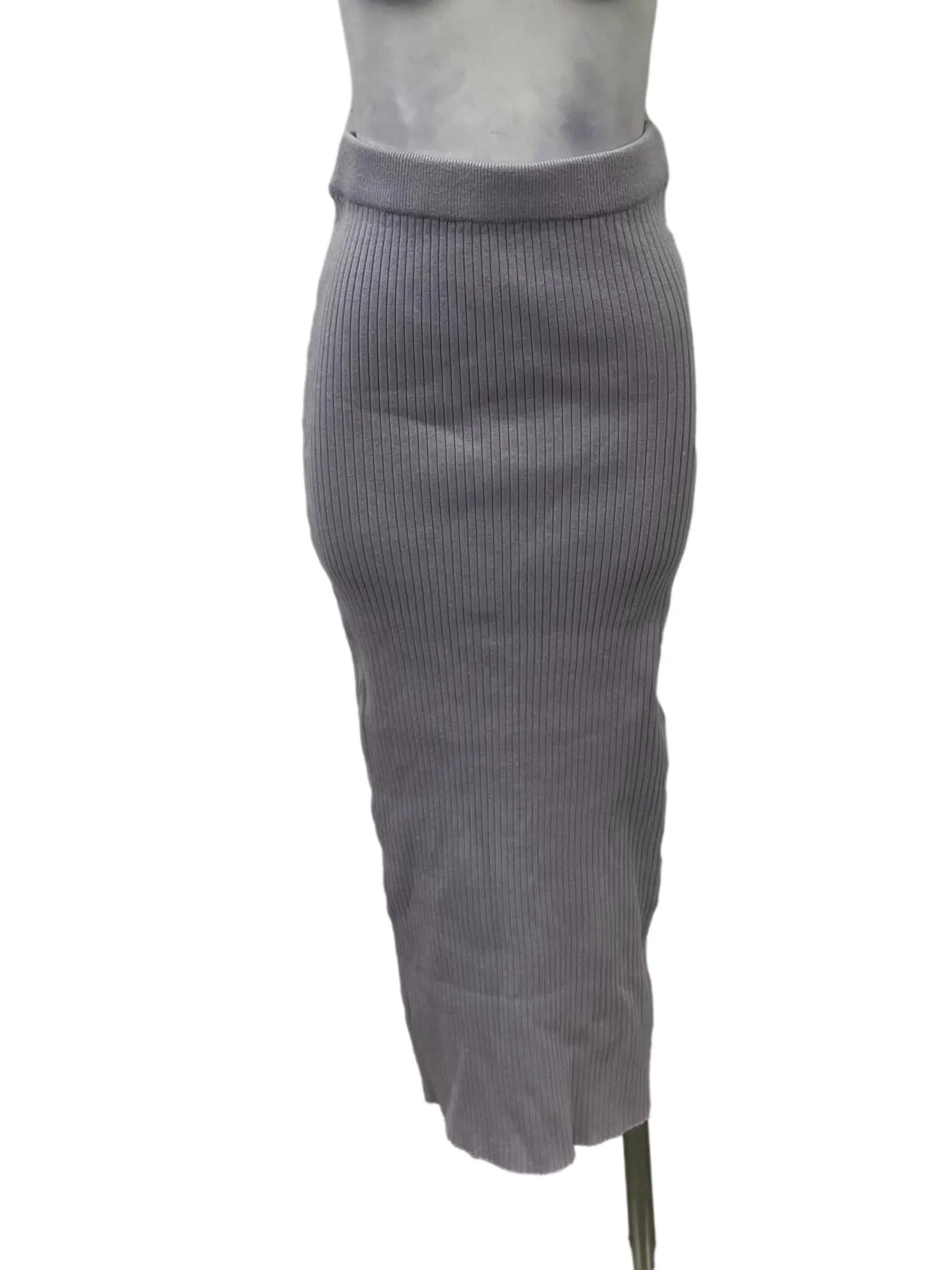 Lilac Purple Bandage Knit Midi Skirt