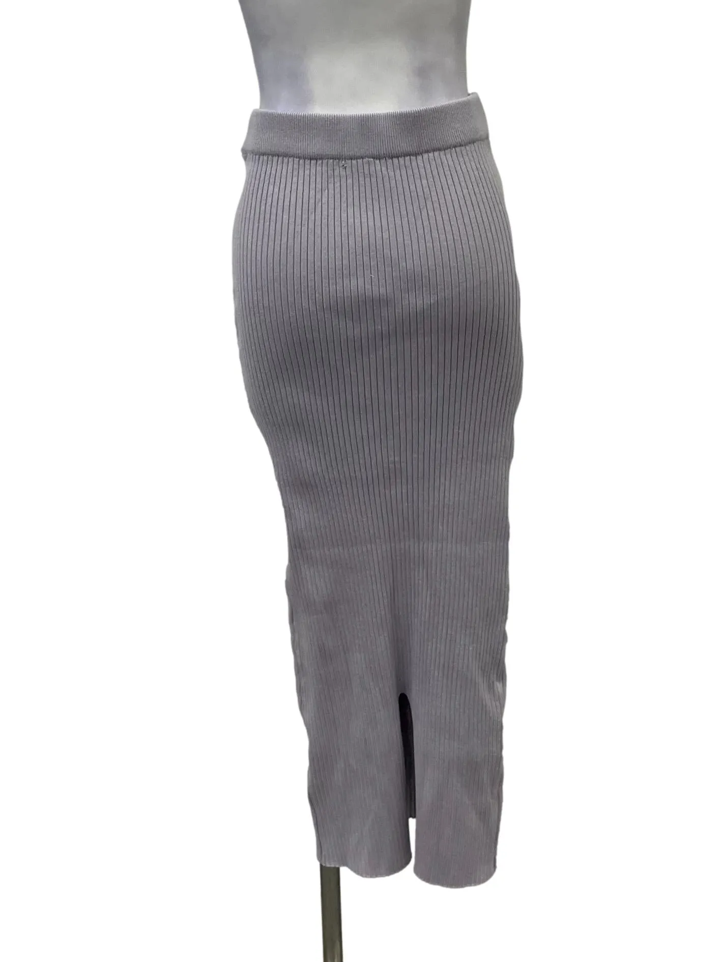 Lilac Purple Bandage Knit Midi Skirt