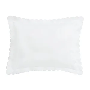 Little English: Scallop Baby Pillowcase - White