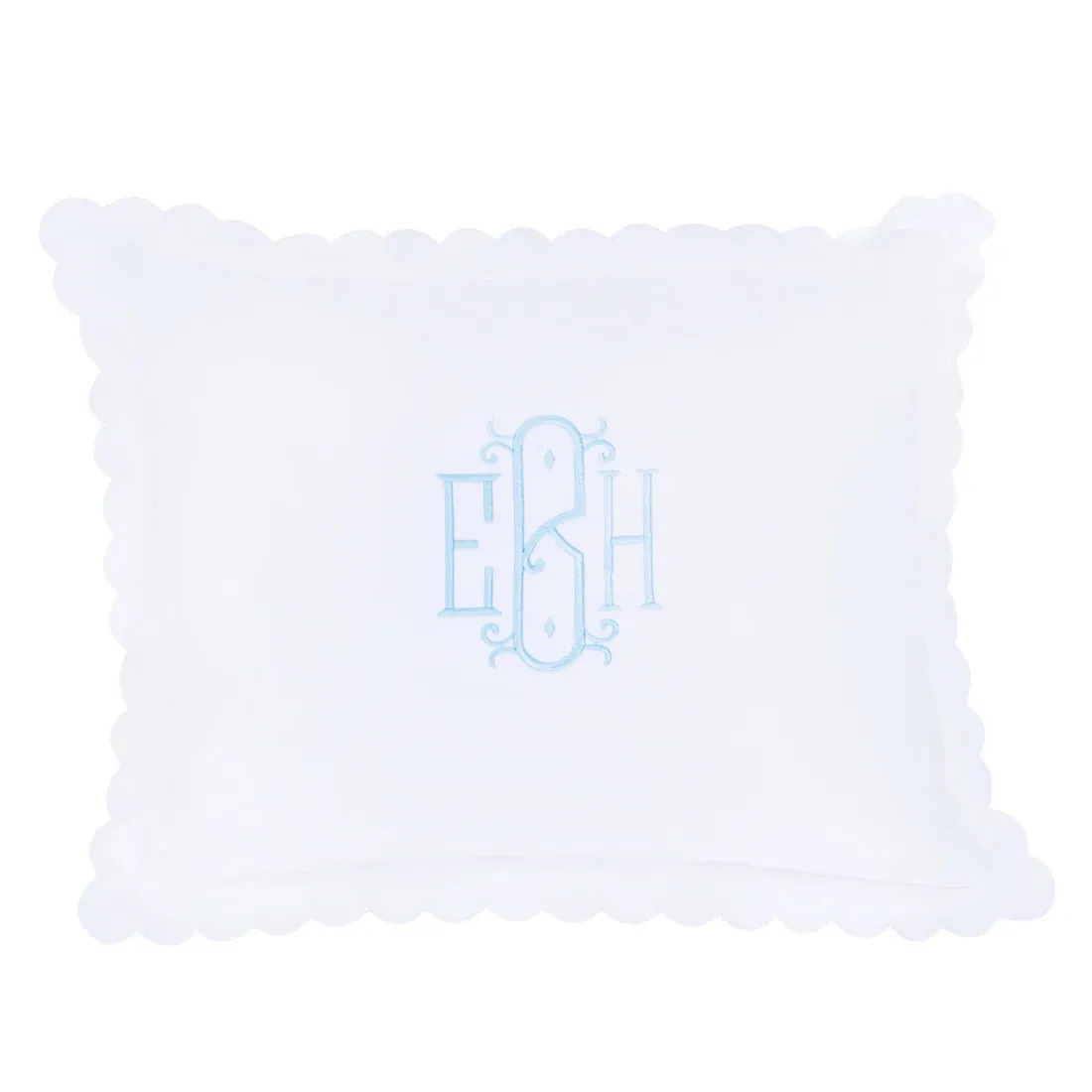 Little English: Scallop Baby Pillowcase - White