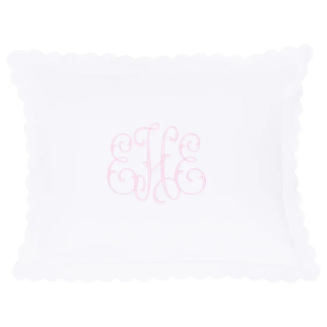Little English: Scallop Baby Pillowcase - White