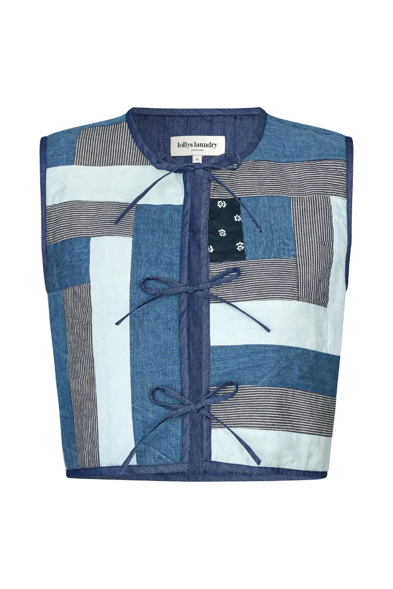 LOLLYS LAUNDRY Ilsa Vest | Blue Patchwork