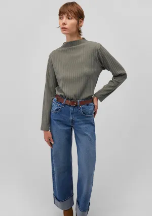 Long Sleeve Green Striped T-Shirt