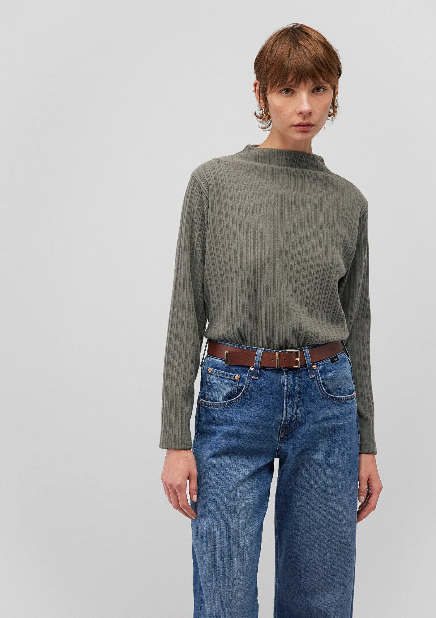 Long Sleeve Green Striped T-Shirt