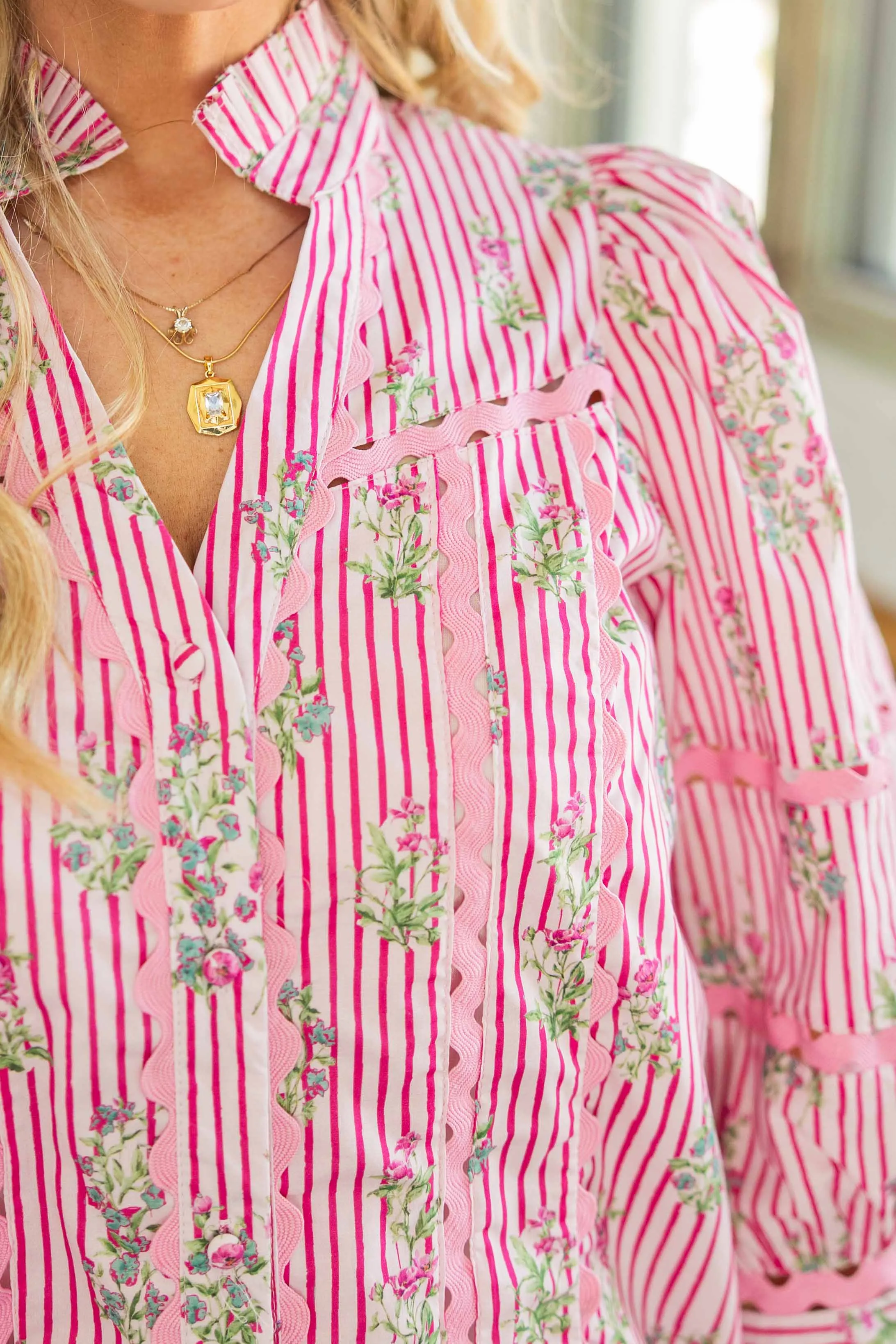 MADDISON 3/4 SLEEVE BUTTON DOWN BLOUSE