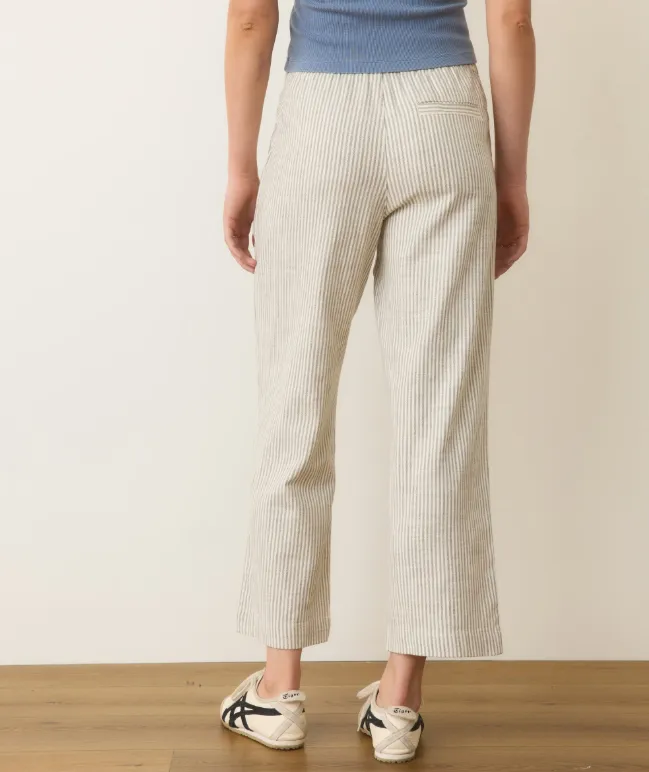 Marine Layer Elle Crop Pant in Cream/Shadow Stripe