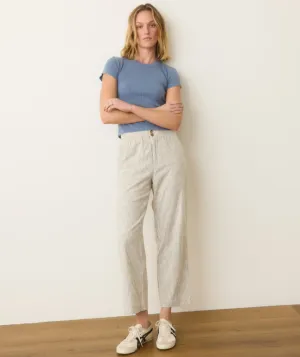 Marine Layer Elle Crop Pant in Cream/Shadow Stripe
