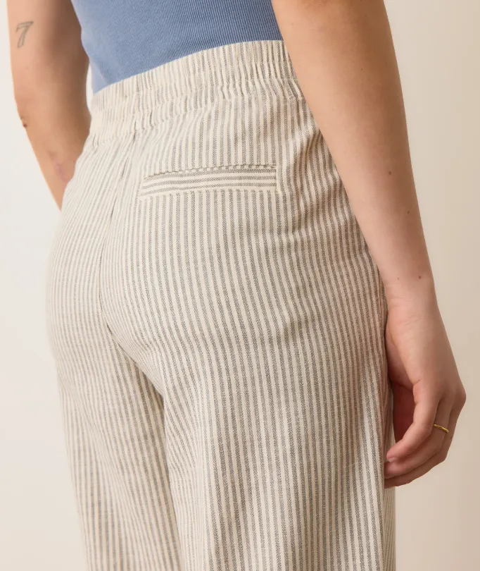 Marine Layer Elle Crop Pant in Cream/Shadow Stripe