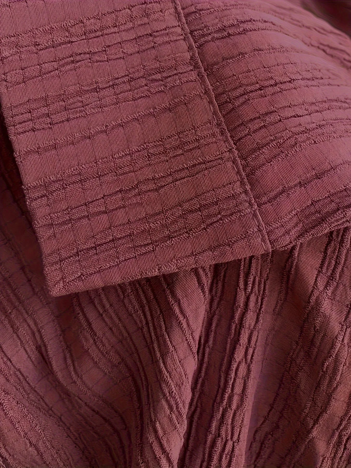 Maroon Textured Button Down Shirt
