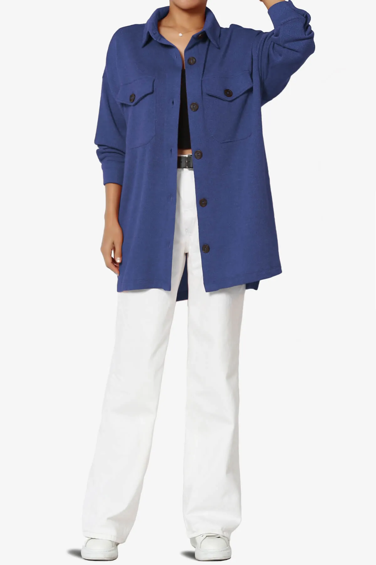 Matryx Jacquard Oversized Shirts Shacket