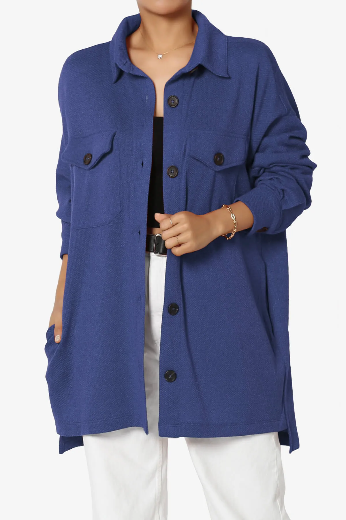Matryx Jacquard Oversized Shirts Shacket
