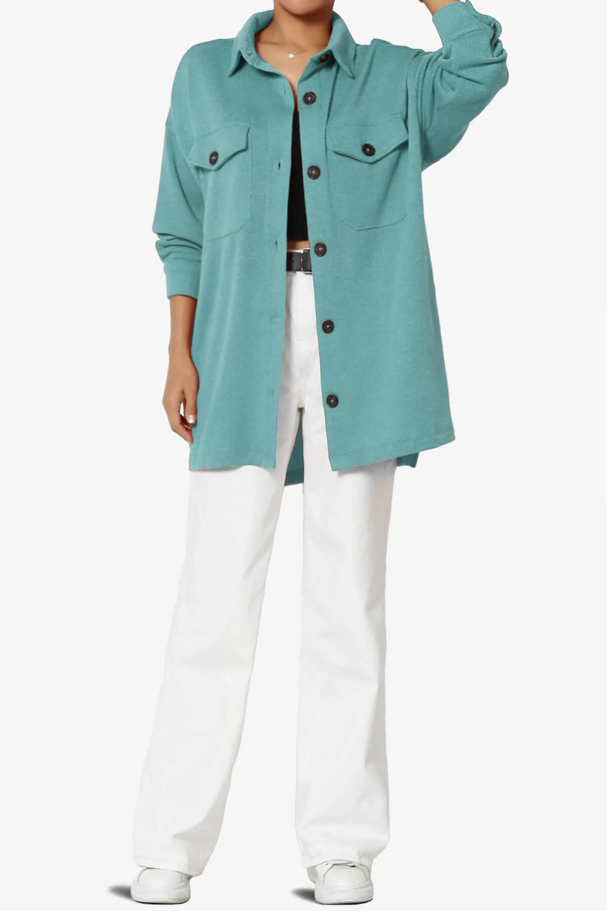 Matryx Jacquard Oversized Shirts Shacket