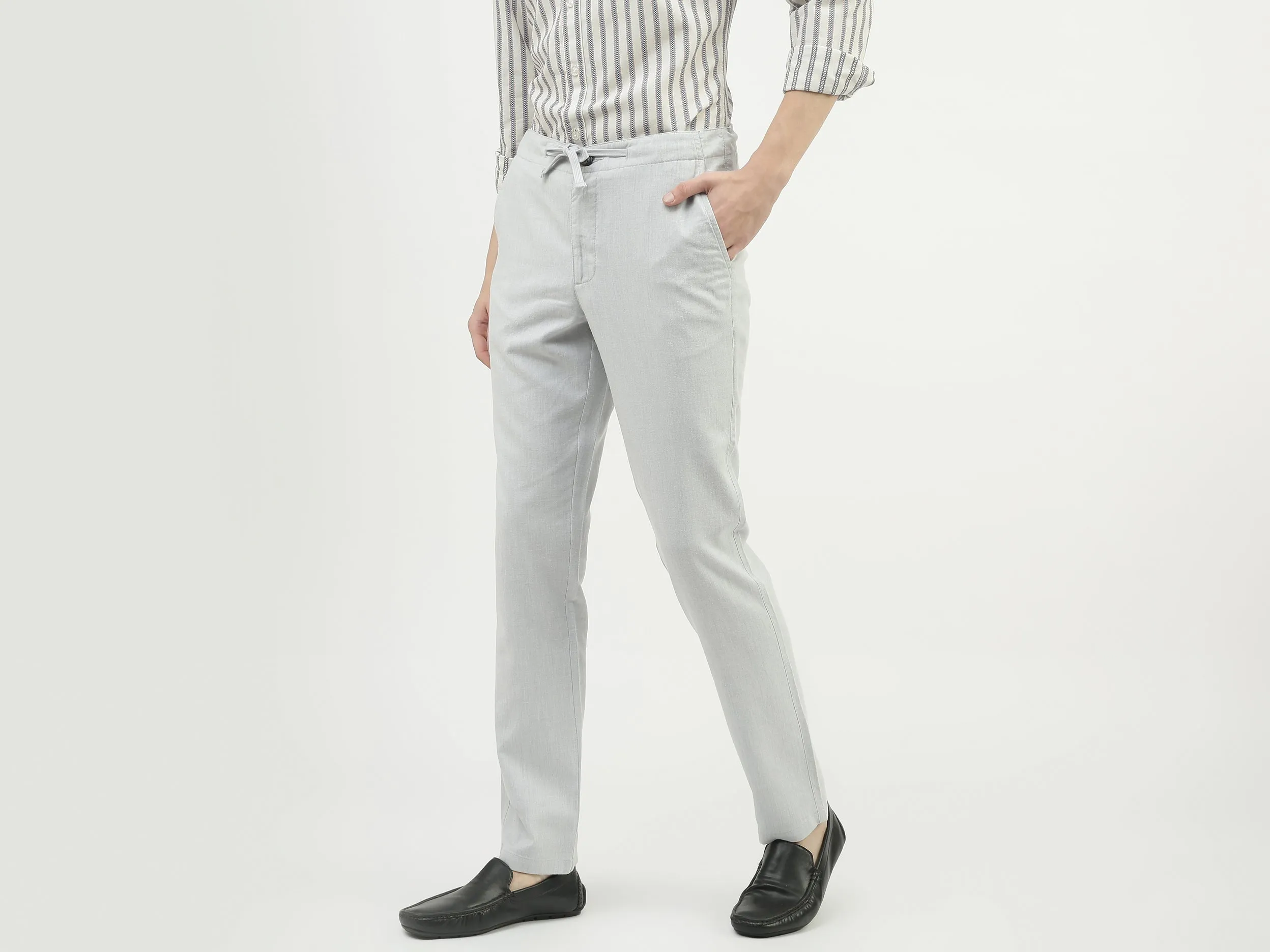 Men Solid Relaxed Fit Trousers