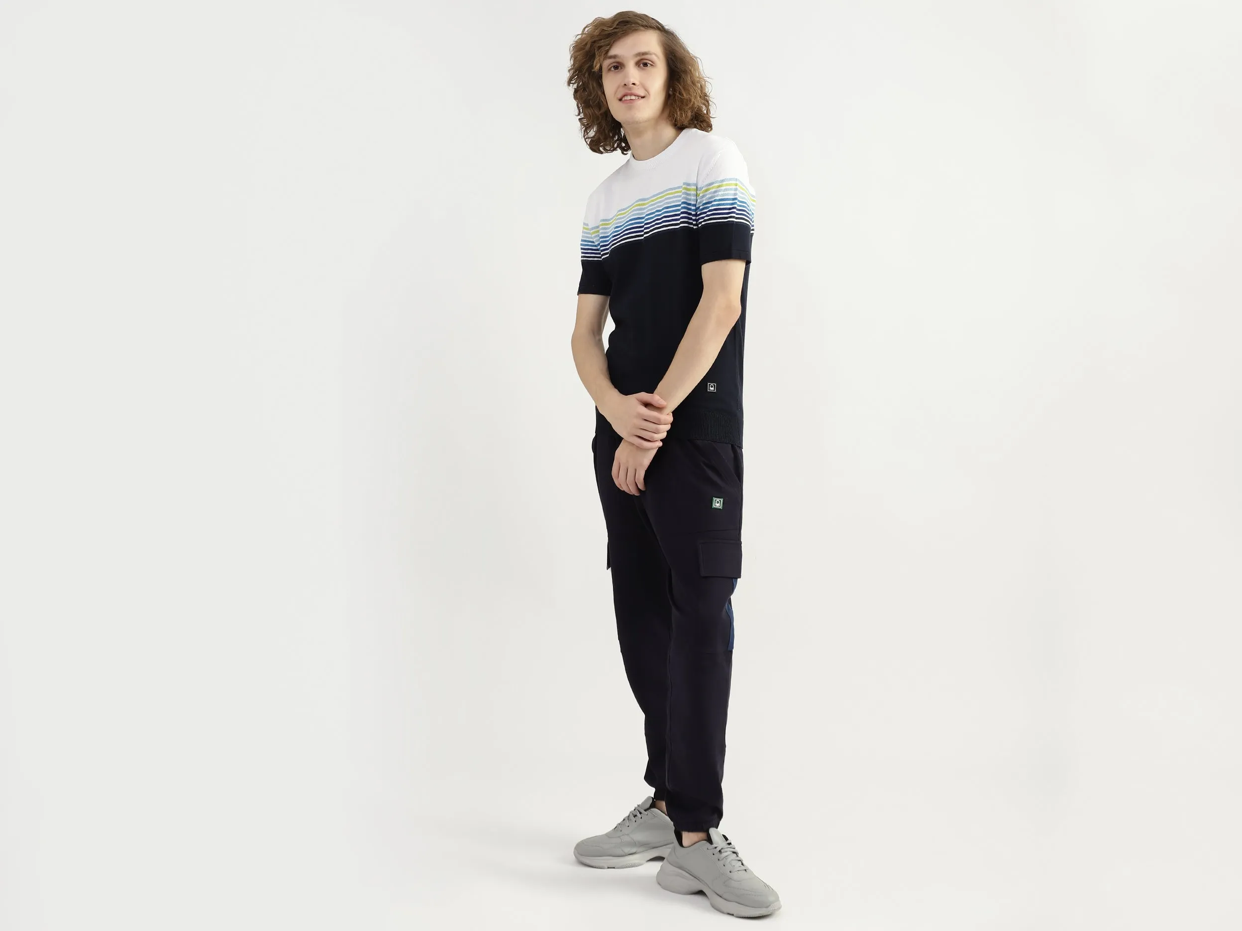 Men Striped Round Neck T-shirt