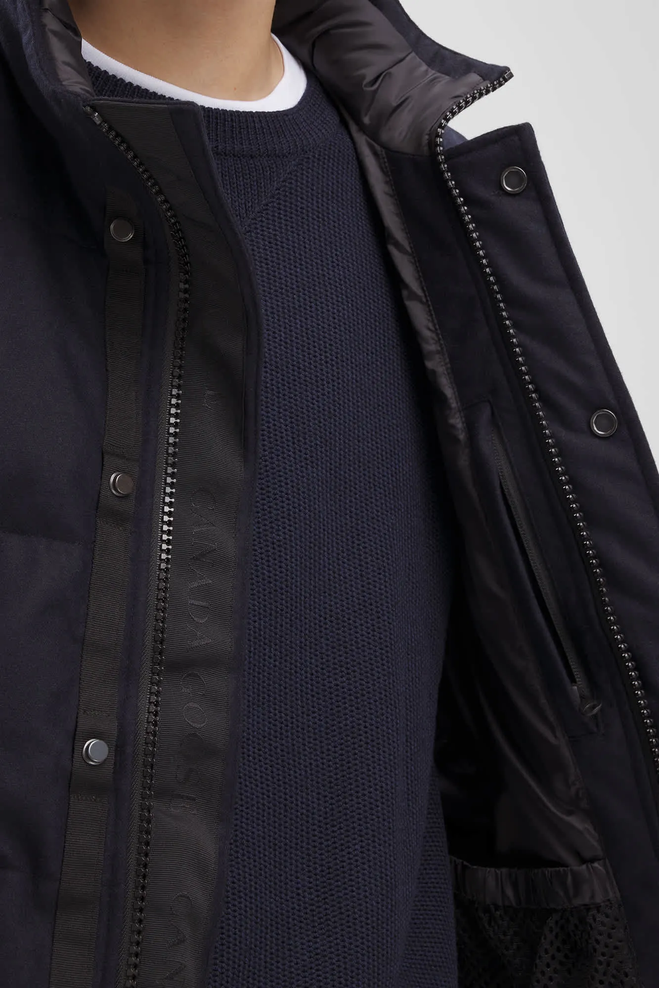 Mens Garson Vest Wool Navy Melange-4151M1