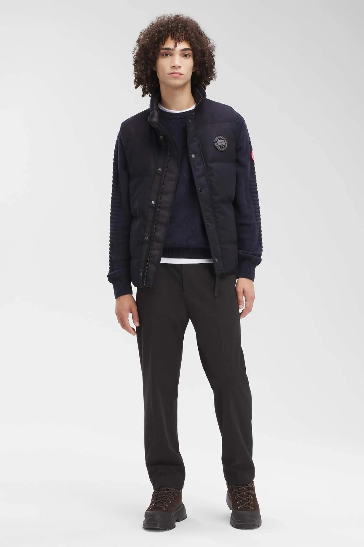 Mens Garson Vest Wool Navy Melange-4151M1