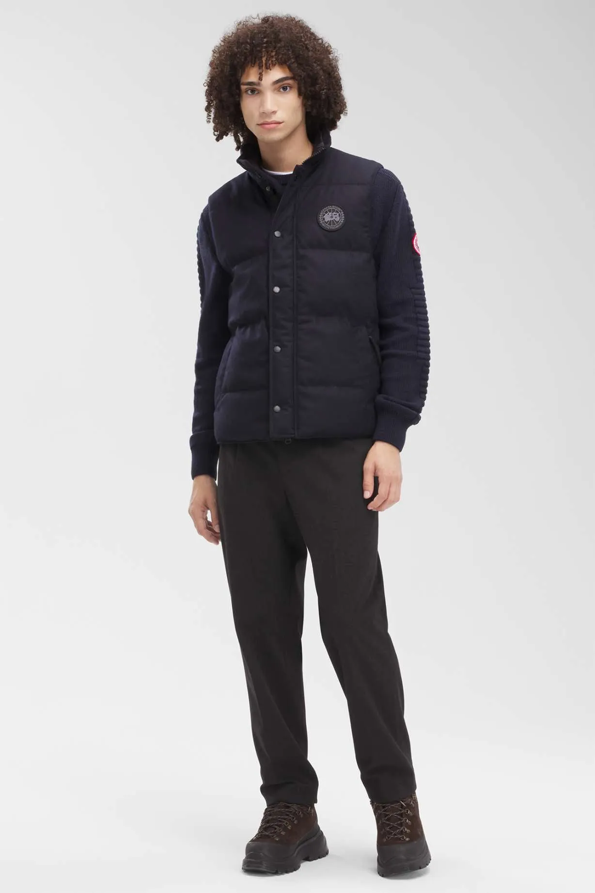 Mens Garson Vest Wool Navy Melange-4151M1