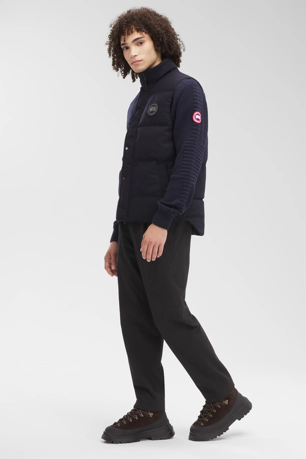Mens Garson Vest Wool Navy Melange-4151M1