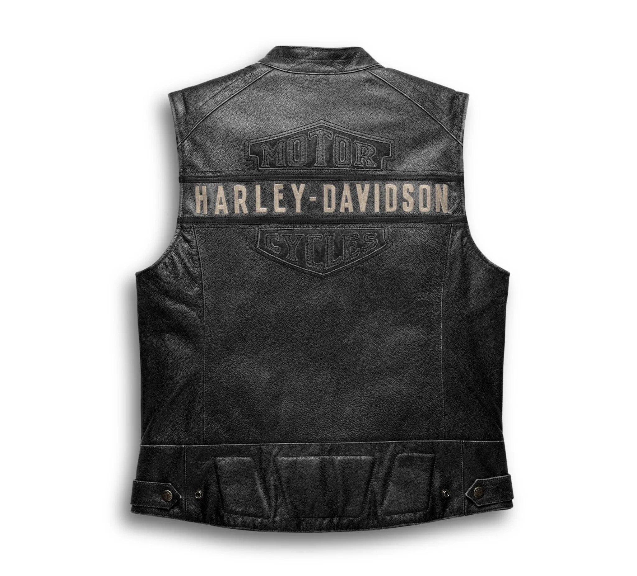 Men's Passing Link Leather Vest - Grey Charcoal