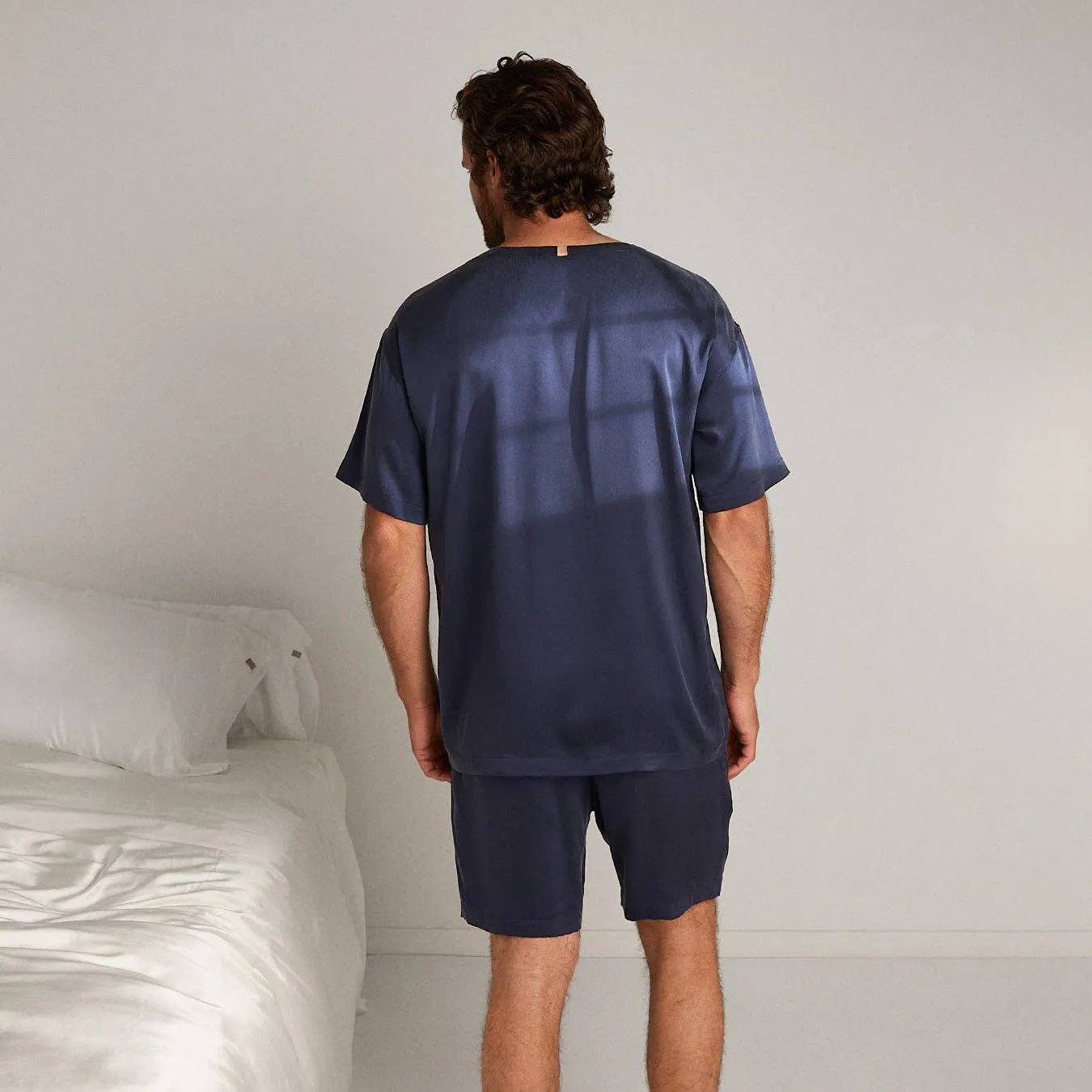 Men's Washable Silk Short Set