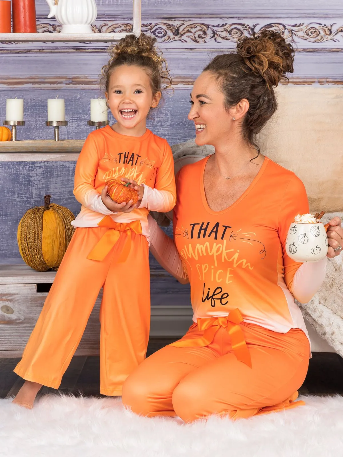 Mommy and Me That Pumpkin Spice Life Pajama Set