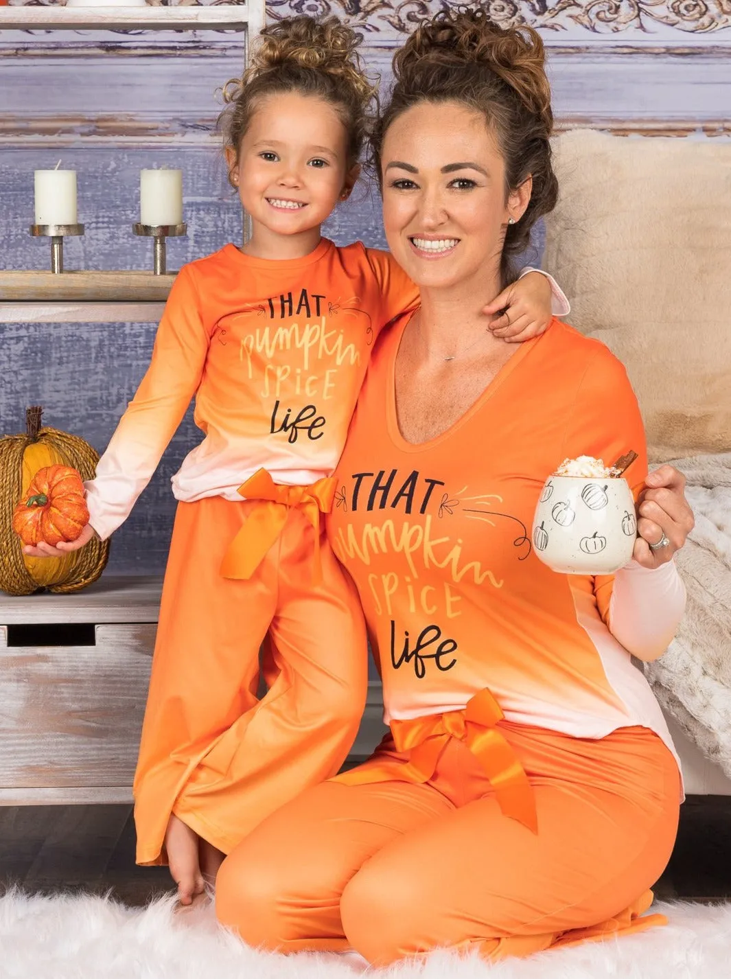 Mommy and Me That Pumpkin Spice Life Pajama Set