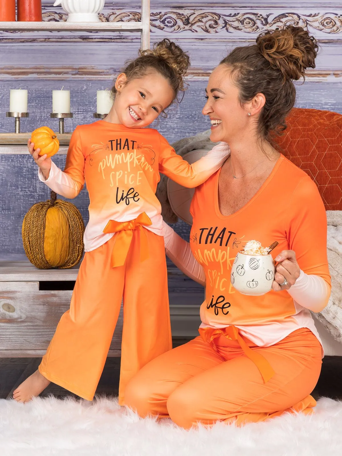 Mommy and Me That Pumpkin Spice Life Pajama Set