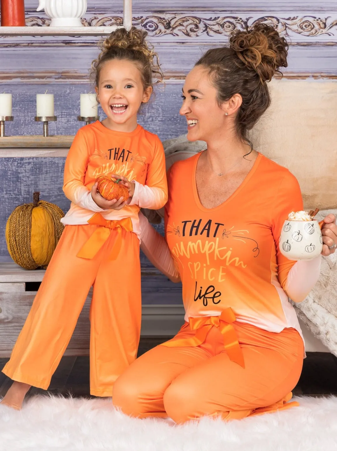 Mommy and Me That Pumpkin Spice Life Pajama Set