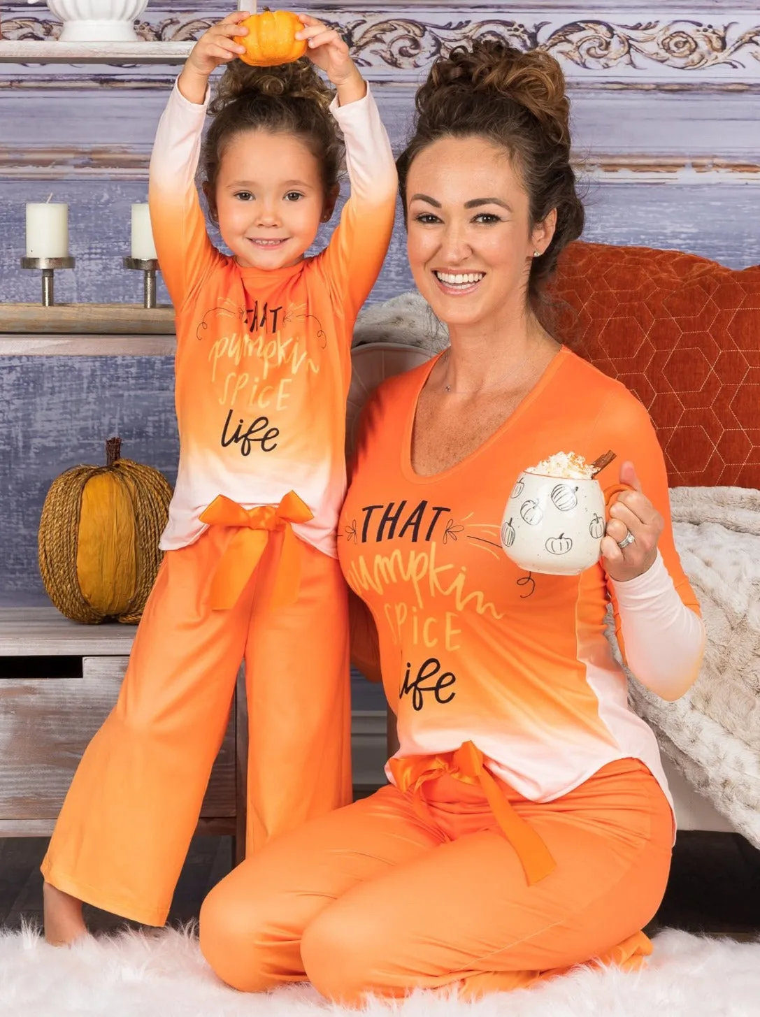 Mommy and Me That Pumpkin Spice Life Pajama Set