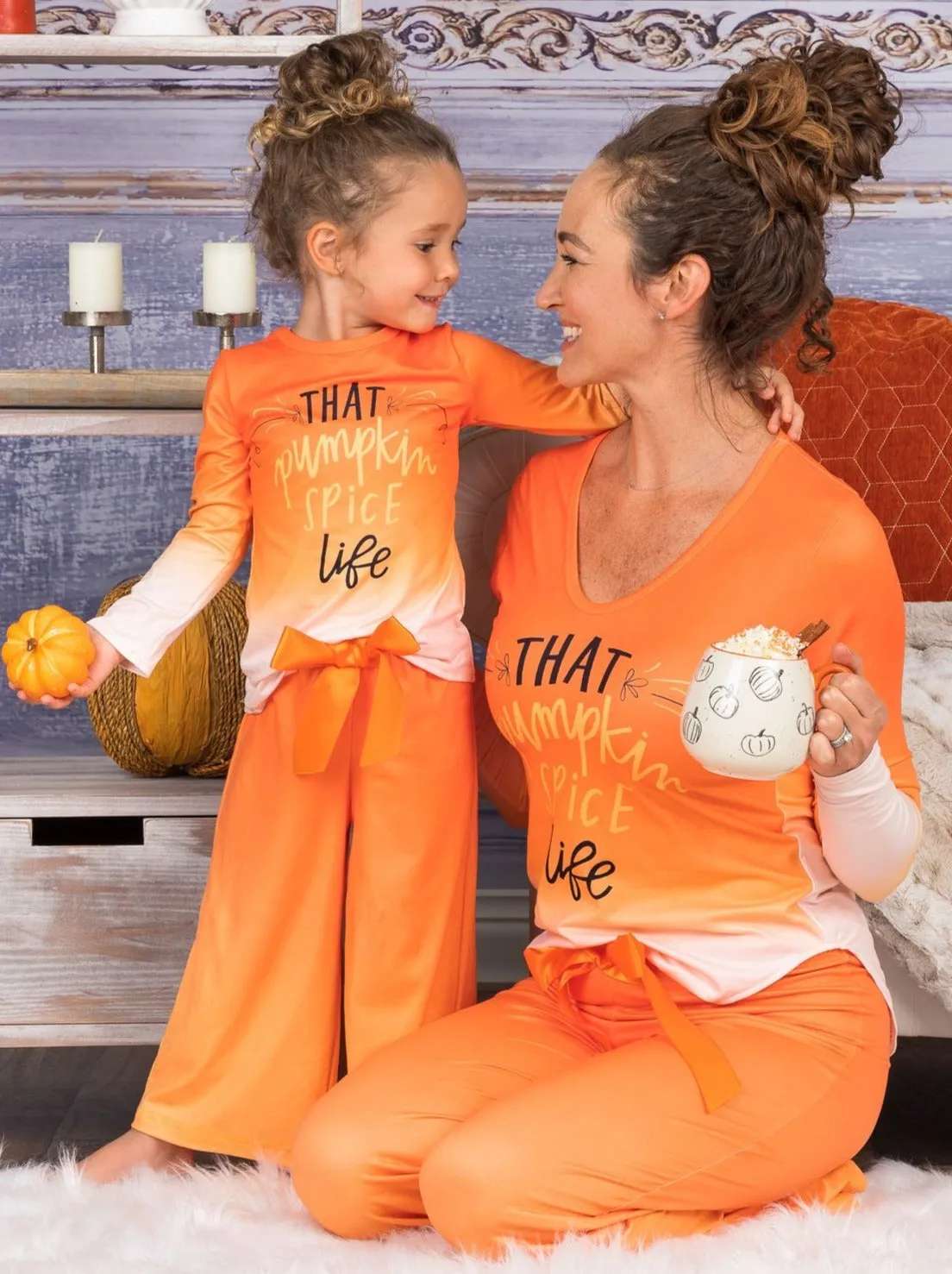 Mommy and Me That Pumpkin Spice Life Pajama Set