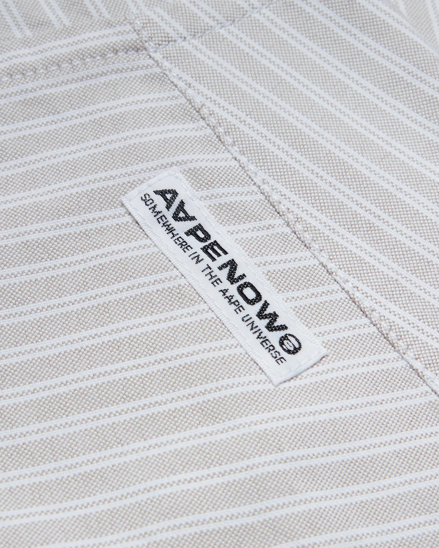 Moonface patch striped shirt