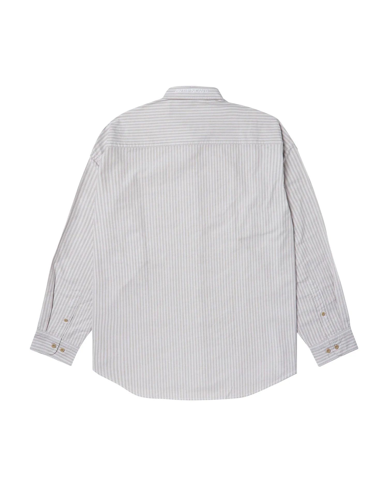 Moonface patch striped shirt