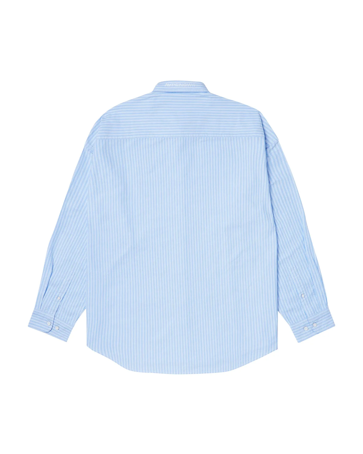 Moonface patch striped shirt