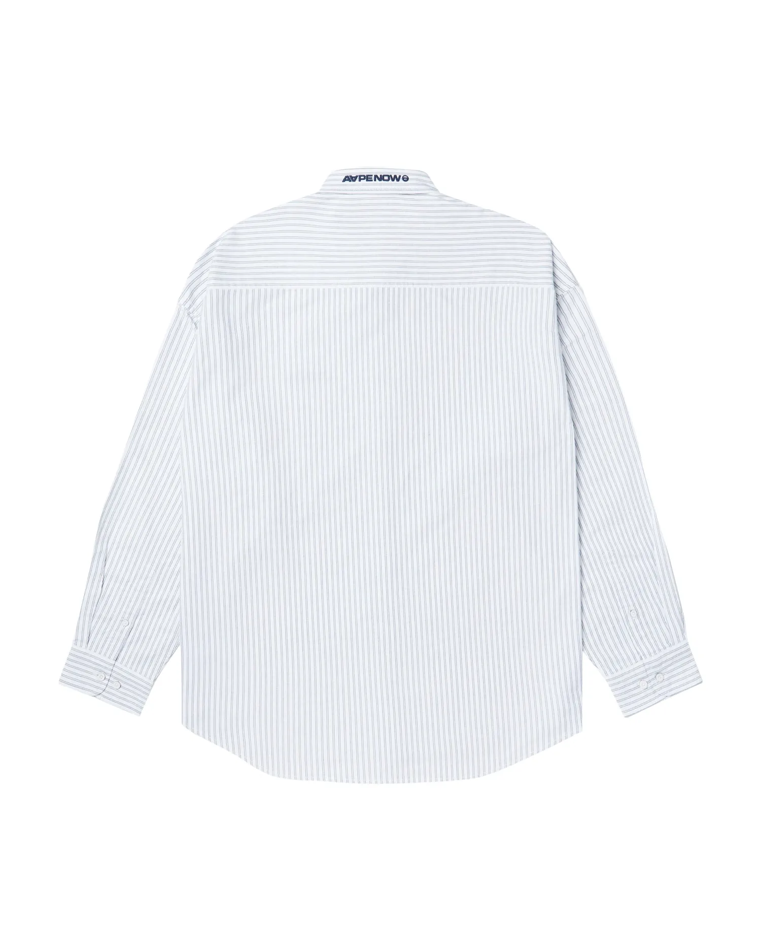 Moonface patch striped shirt