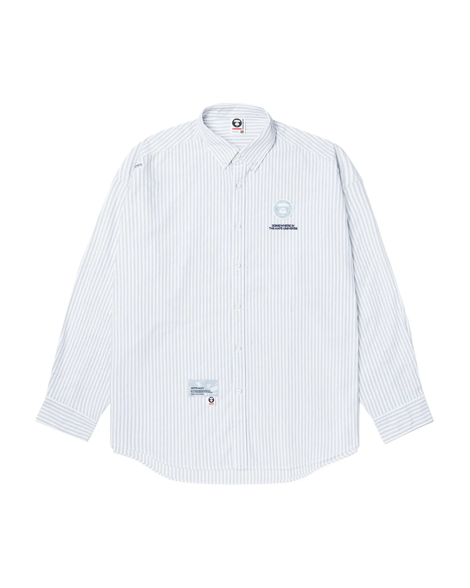 Moonface patch striped shirt
