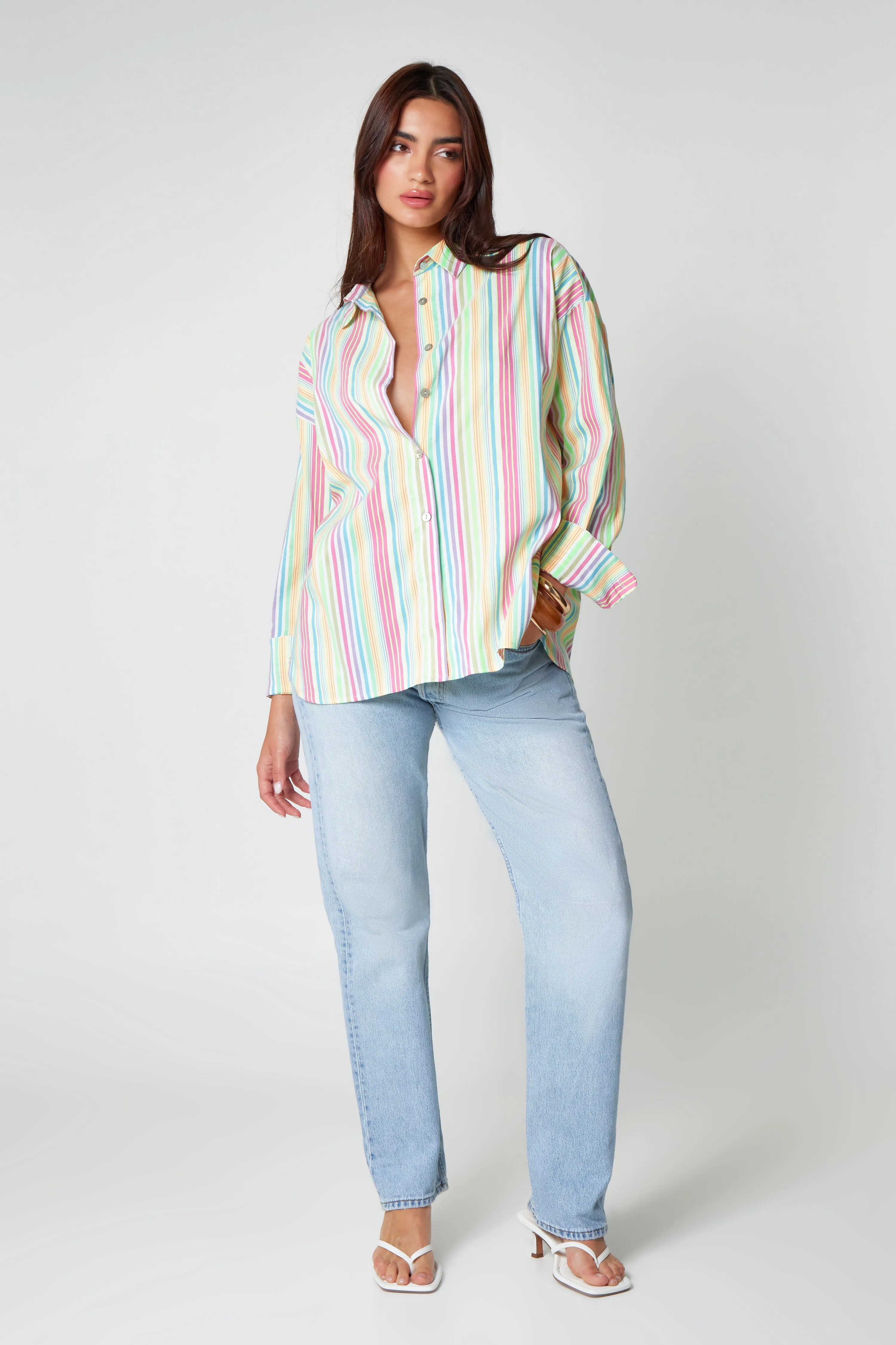 Multi Oversized Striped Shirt